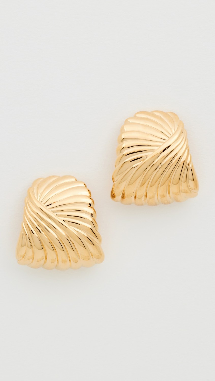 Wavy Ridge Ripple Oversized Stud Earrings  |  Earrings Earrings Earrings