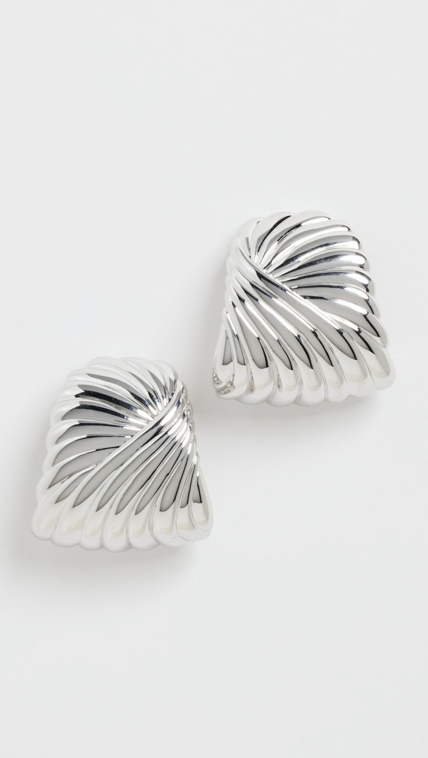 Wavy Ridge Ripple Oversized Stud Earrings  |  Earrings Earrings Earrings