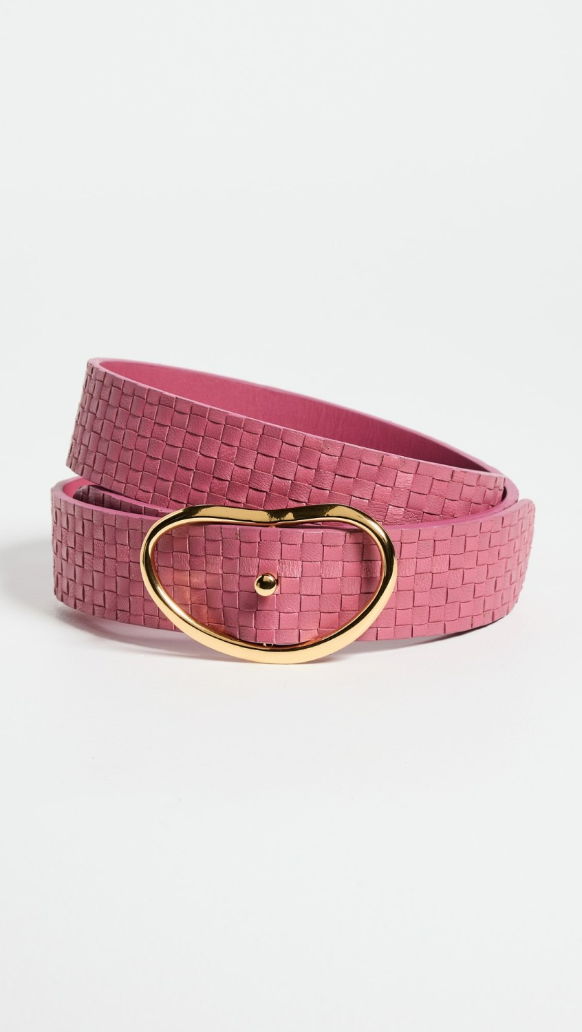 Wide Georgia Belt In Flamingo Weave  |  Belts Accessories Belts