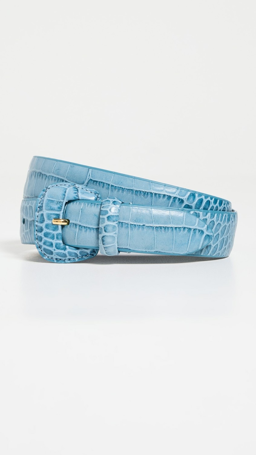 Narrow Semi Formal Mock Croc Print Belt  |  Belts Accessories Belts