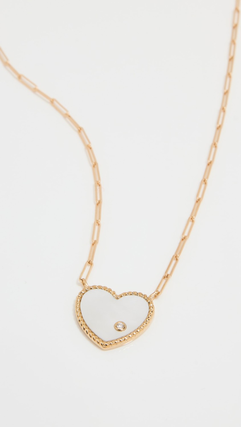 18K Collier Solitaire Coeur Nacre Oj Necklace  |  Necklaces Jewelry Necklaces